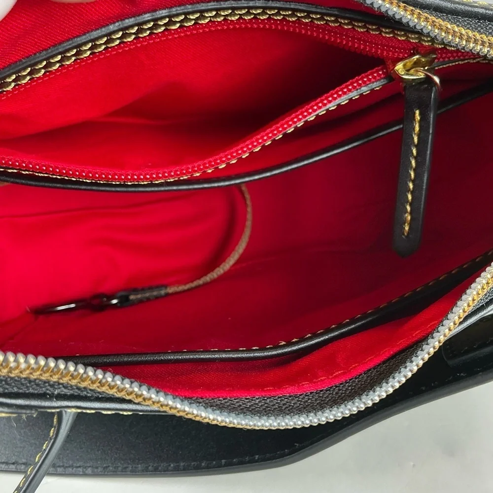Dooney‎ & Bourke Hobo Black Nylon Shoulder Small Bag with Gold Details